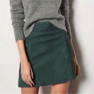 aritzia babaton | modern vegan suede dark green skirt
